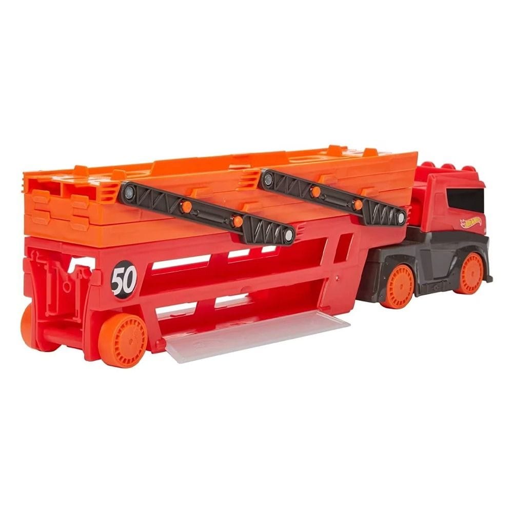 Hot Wheels Mega Hauler Truck Set With 6 Expandable Levels 3+ Years, Storage For Up To 50 1:64 Scale Vehicles - 887961800517
