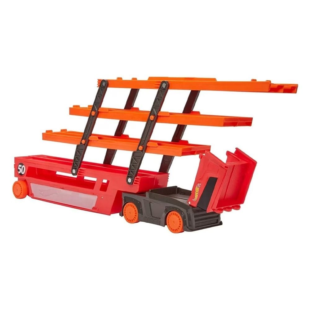 Hot Wheels Mega Hauler Truck Set With 6 Expandable Levels 3+ Years, Storage For Up To 50 1:64 Scale Vehicles - 887961800517