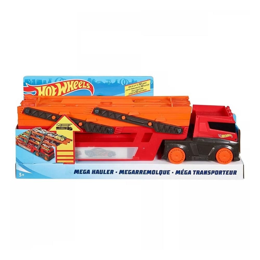 Hot Wheels Mega Hauler Truck Set With 6 Expandable Levels 3+ Years, Storage For Up To 50 1:64 Scale Vehicles - 887961800517