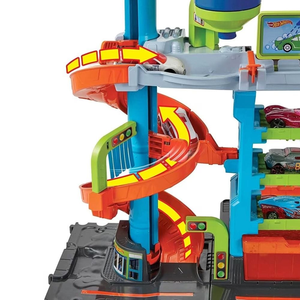 Hot Wheels City Mega Car Wash With 1 Color Shifters Car Playset 4+ Years, Mess-Free Interactive Play - 194735028955