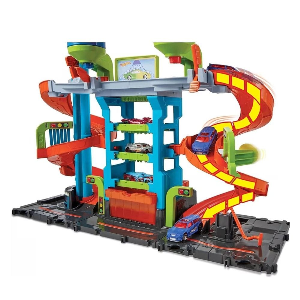 Hot Wheels City Mega Car Wash With 1 Color Shifters Car Playset 4+ Years, Mess-Free Interactive Play - 194735028955