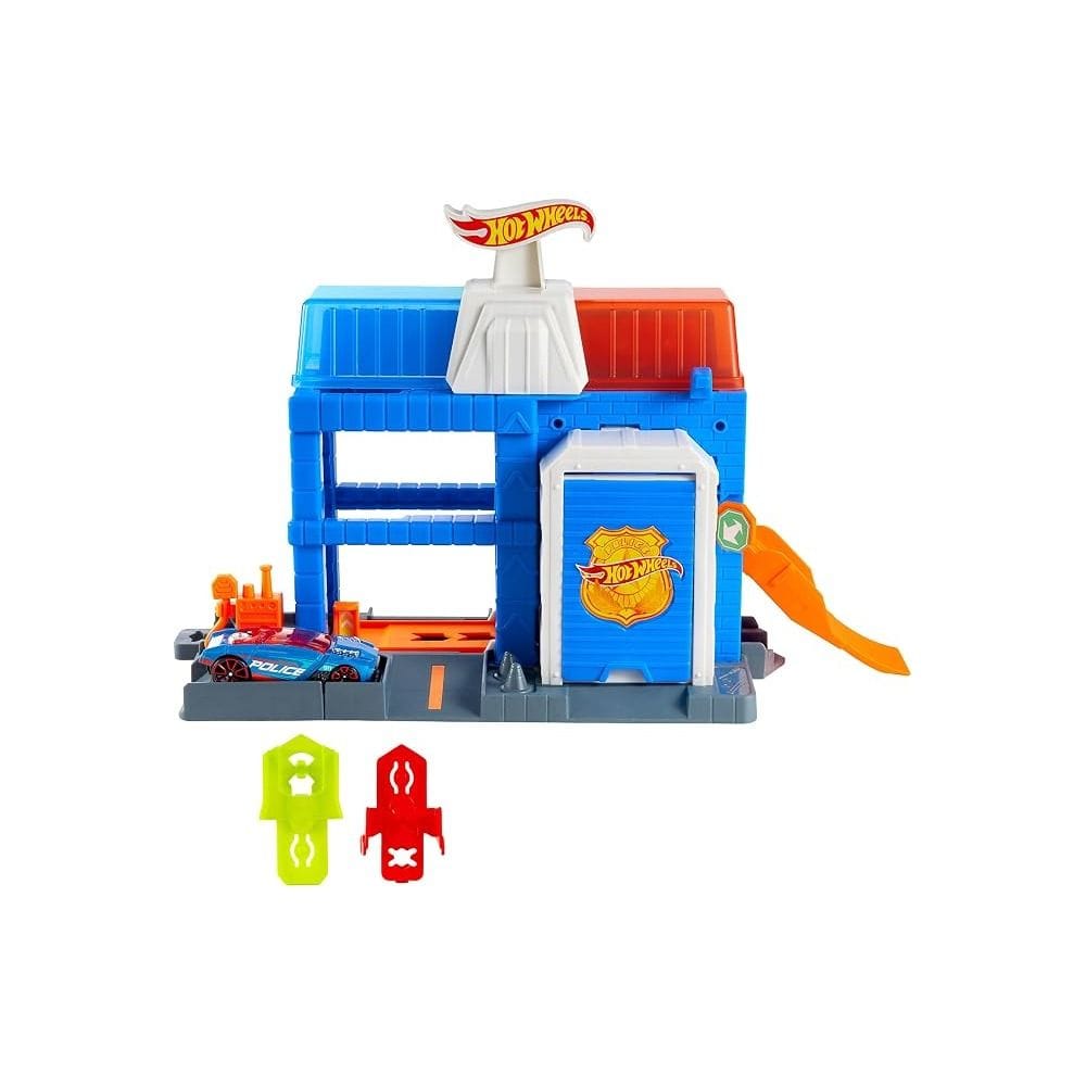 Hot Wheels City Downtown Police Tower Playset 3+ Years, Dual Exit Racing Options, Kid-Powered Elevator Action - 194735334940