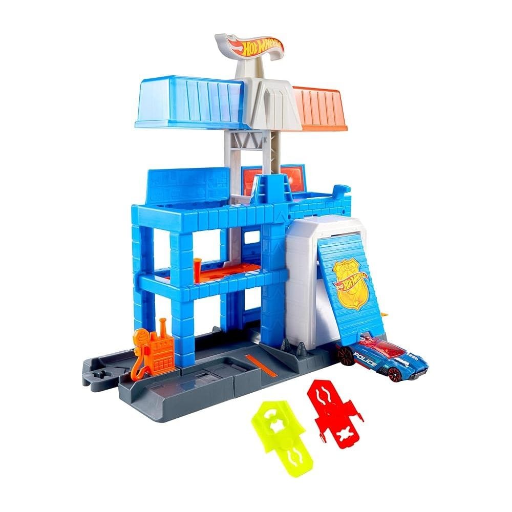 Hot Wheels City Downtown Police Tower Playset 3+ Years, Dual Exit Racing Options, Kid-Powered Elevator Action - 194735334940
