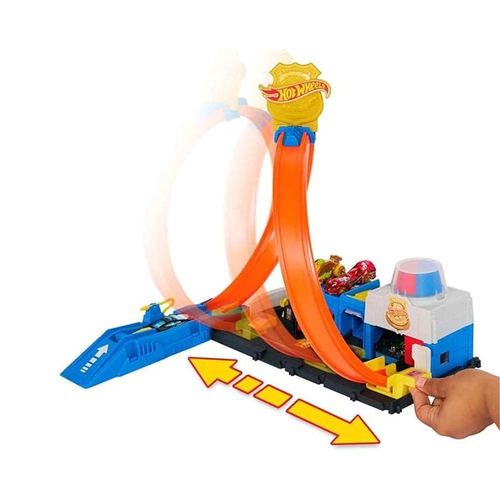 Hot Wheels City Super Police Station Playset 4+ Years, Expandable Hot Wheels Track System, Multiple Stunt Lanes - 194735264155