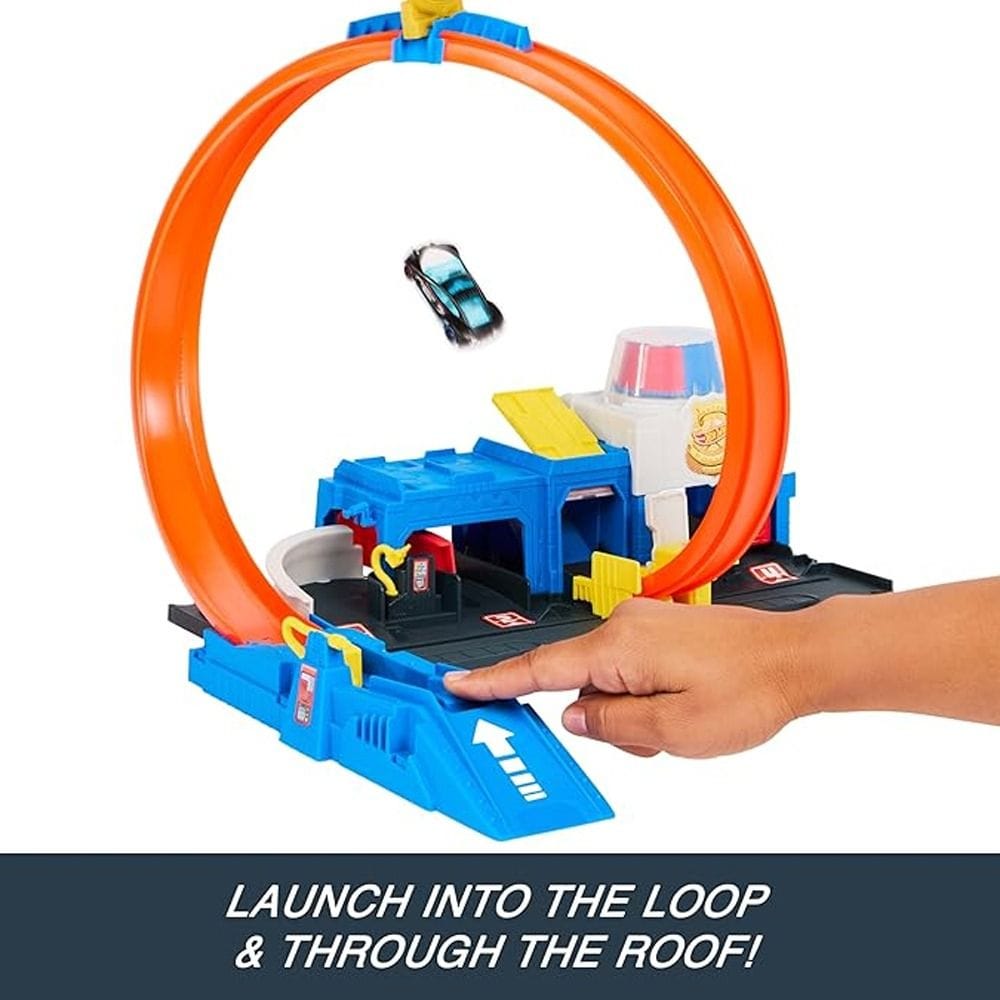 Hot Wheels City Super Police Station Playset 4+ Years, Expandable Hot Wheels Track System, Multiple Stunt Lanes - 194735264155