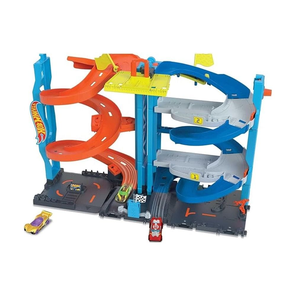 Hot Wheels City Transforming Race Tower Playset 3+ Years, High-Speed Two-Car Racing Action, Dual-Side Elevator Feature - 194735109654