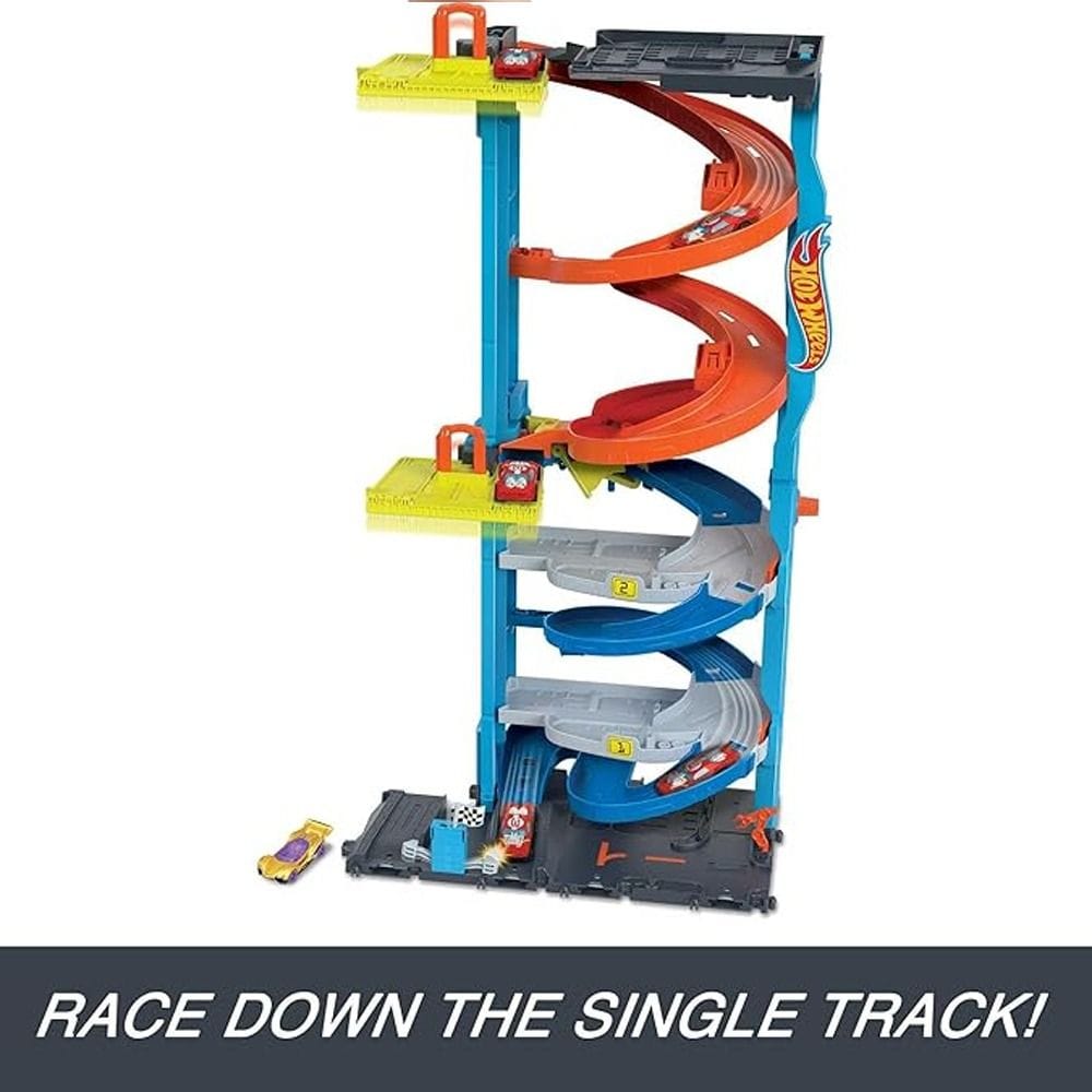 Hot Wheels City Transforming Race Tower Playset 3+ Years, High-Speed Two-Car Racing Action, Dual-Side Elevator Feature - 194735109654