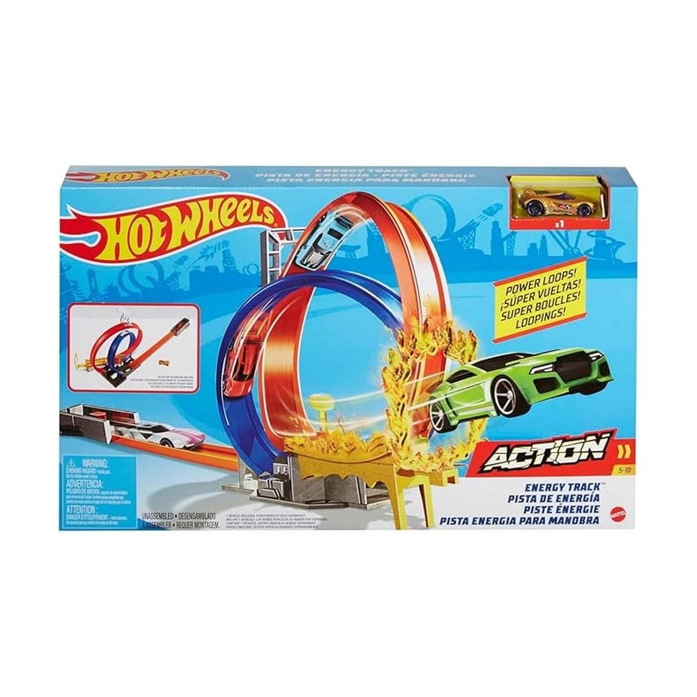 Hot Wheels Energy Track Set 5+ Years, High-Speed Hot Wheels Stunt Action, Exciting Stunt Track Design - 887961868180