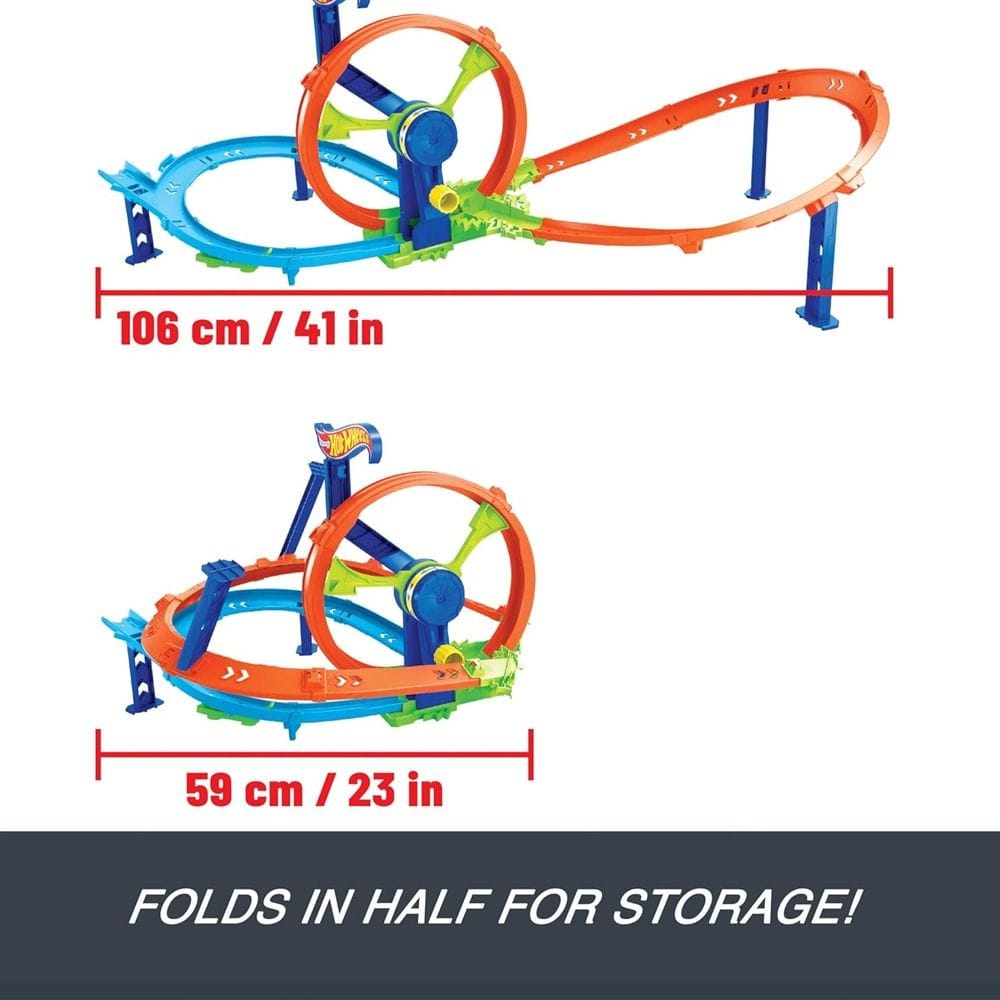 Hot Wheels Action Turbine Challenge Launch And Loop Playset 4+ Years, High-Speed Loop And Crash Zone Play - 194735266357