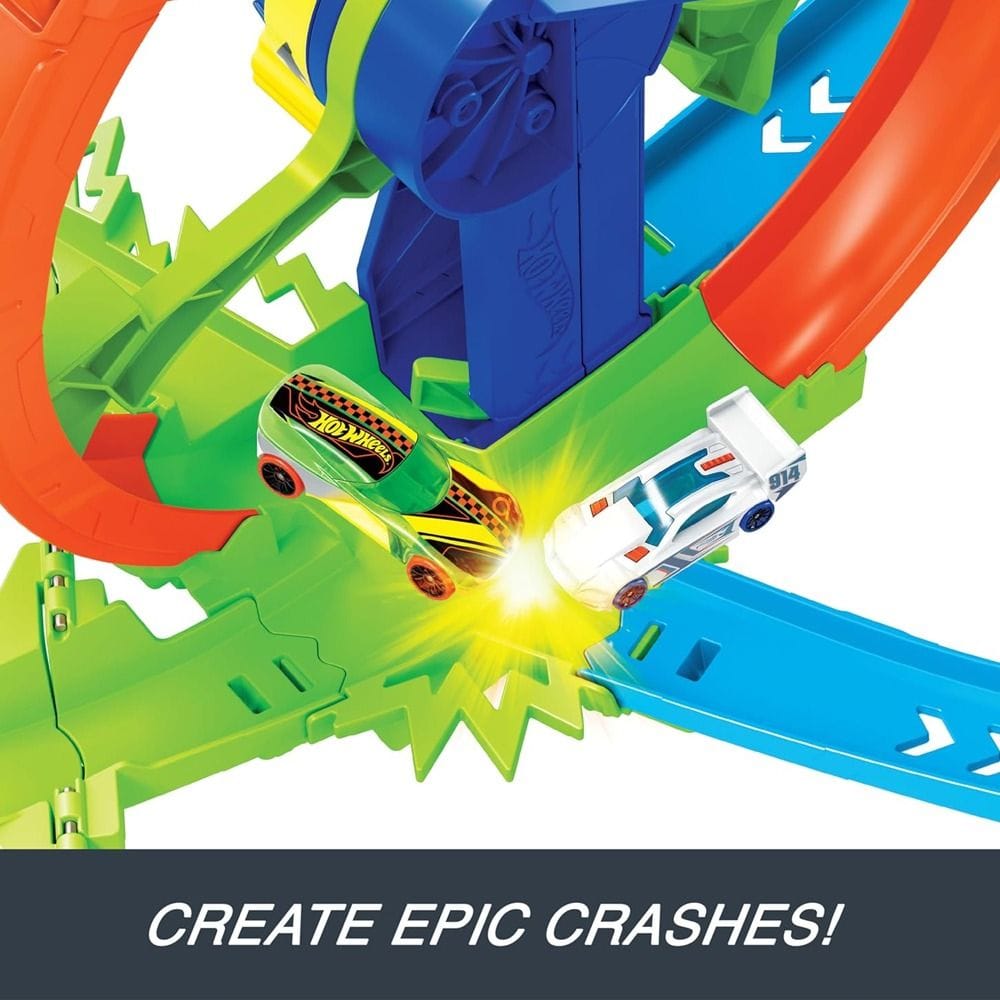 Hot Wheels Action Turbine Challenge Launch And Loop Playset 4+ Years, High-Speed Loop And Crash Zone Play - 194735266357