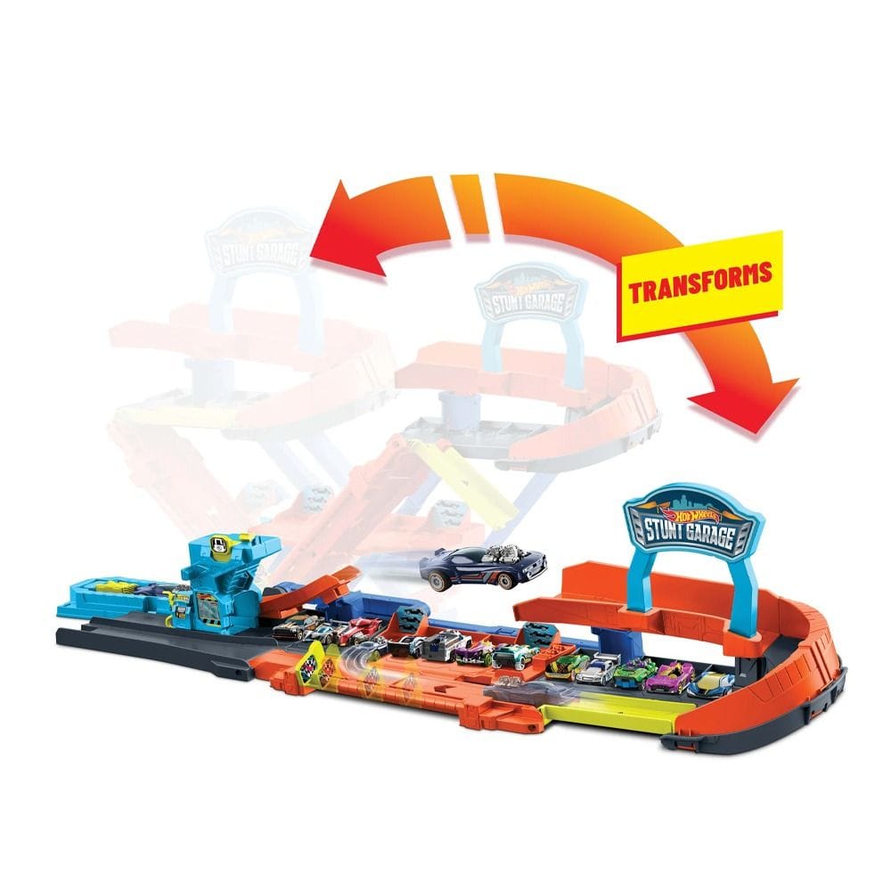 Hot Wheels City Transforming Stunt Garage Playset 4+ Years, Interactive Refueling Station, Ramp Exit And Gap Jump Stunts - 194735334988