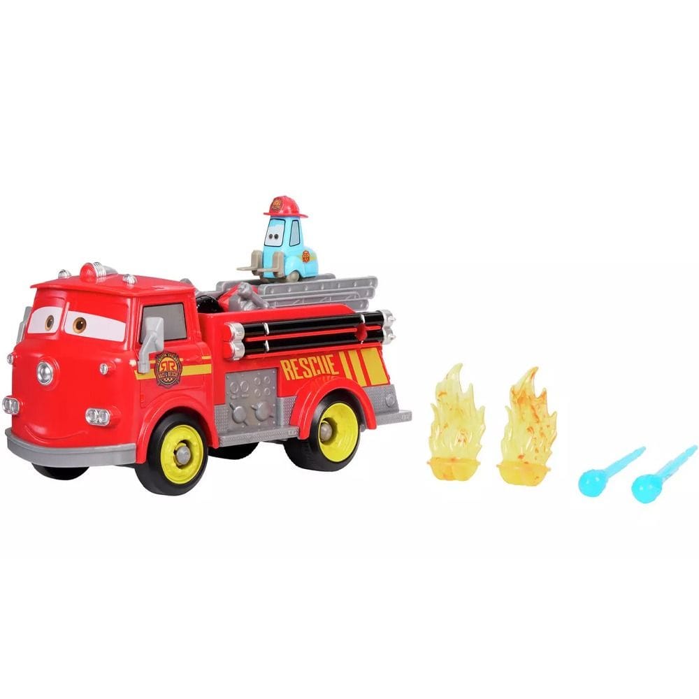 Mattel Disney Pixar Cars Fire Fighting Red And Guido Combate 3+ Years, Compact Storage Solution, Water Powered Rescue - 194735300327