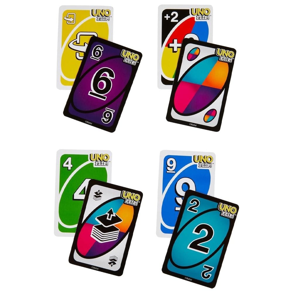 Mattel Games Uno Flip Card Game 7+ Years, Classic Uno with New Actions, Light And Dark Side Gameplay - 887961751062