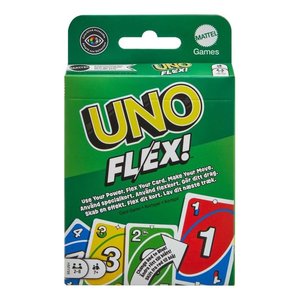 Mattel Games Uno Flex Card Game 7+ Years, 2 To 8 Players, Power Cards And Flex Action Cards, Strategic Flex Gameplay - 194735135967