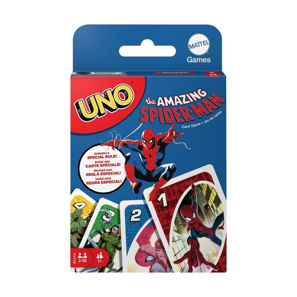 Mattel Games Uno The Amazing Spider-Man Card Game 7+ Years, Special Web Swing Card, Classic Uno Gameplay - 194735241415