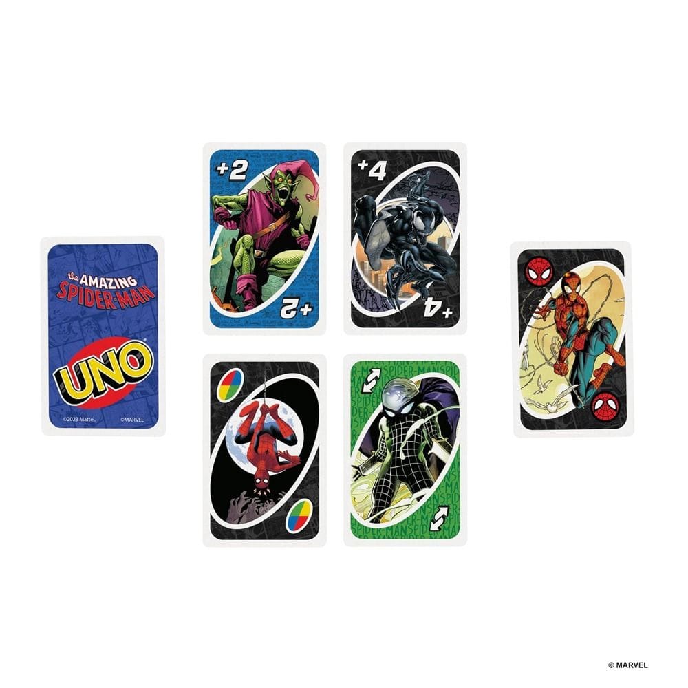 Mattel Games Uno The Amazing Spider-Man Card Game 7+ Years, Special Web Swing Card, Classic Uno Gameplay - 194735241415