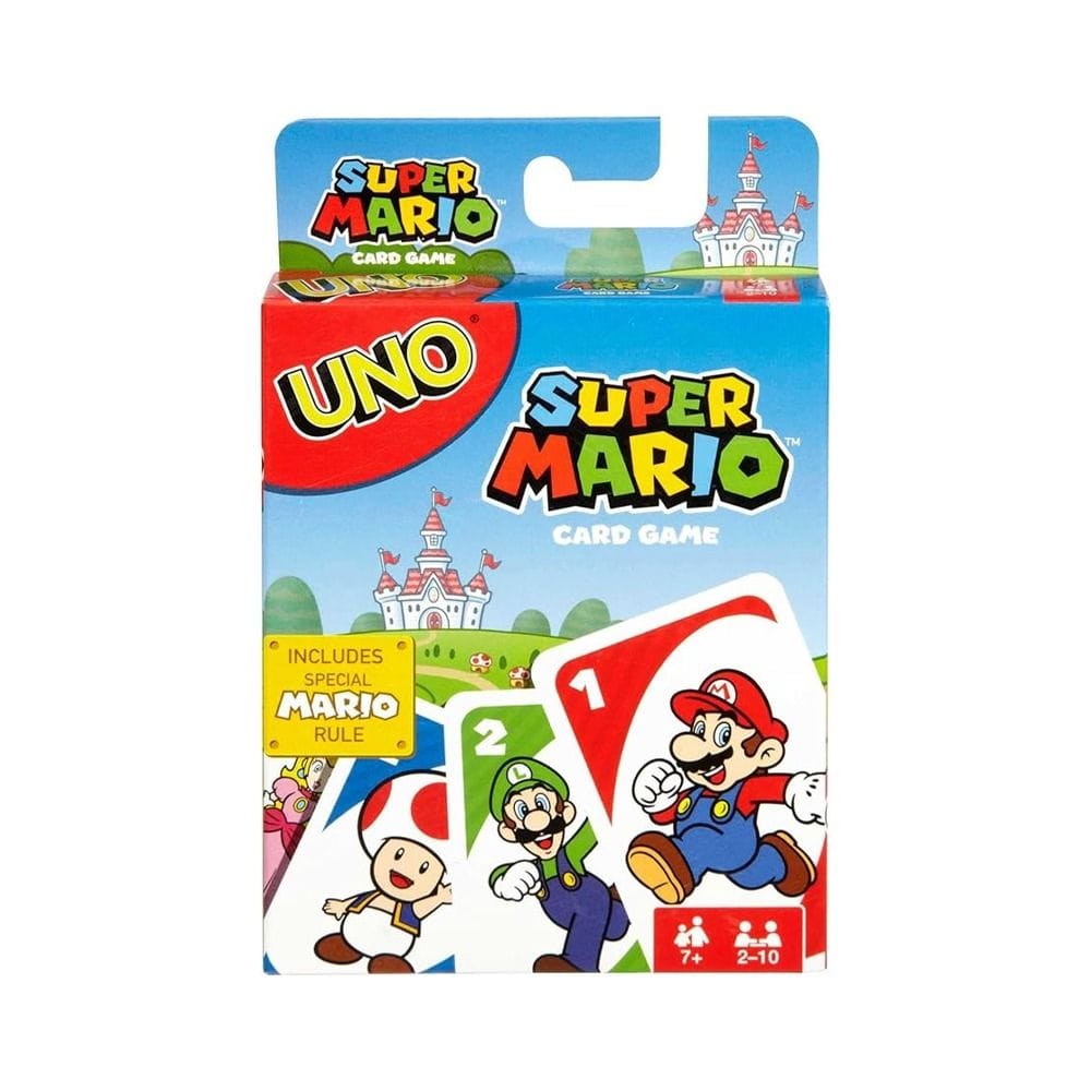 Mattel Games Uno Super Mario Card Game 7+ Years, Special Mario Super Star Card, Score And Win Challenge - 887961331240