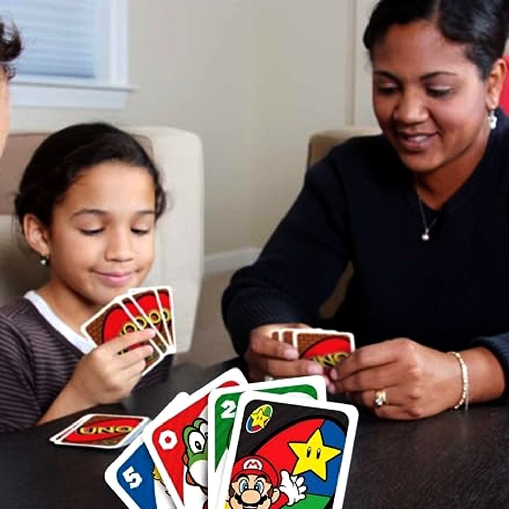 Mattel Games Uno Super Mario Card Game 7+ Years, Special Mario Super Star Card, Score And Win Challenge - 887961331240