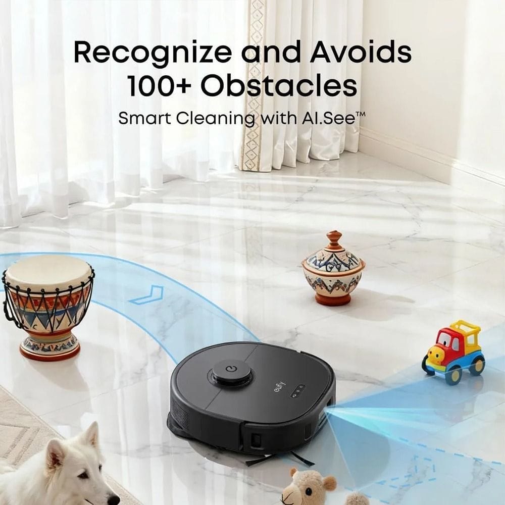 eufy X10 Pro Self-Emptying Robot Vacuum & Mop, Smart Navigation, Strong Suction, Automatic Cleaning System, App Control - Black