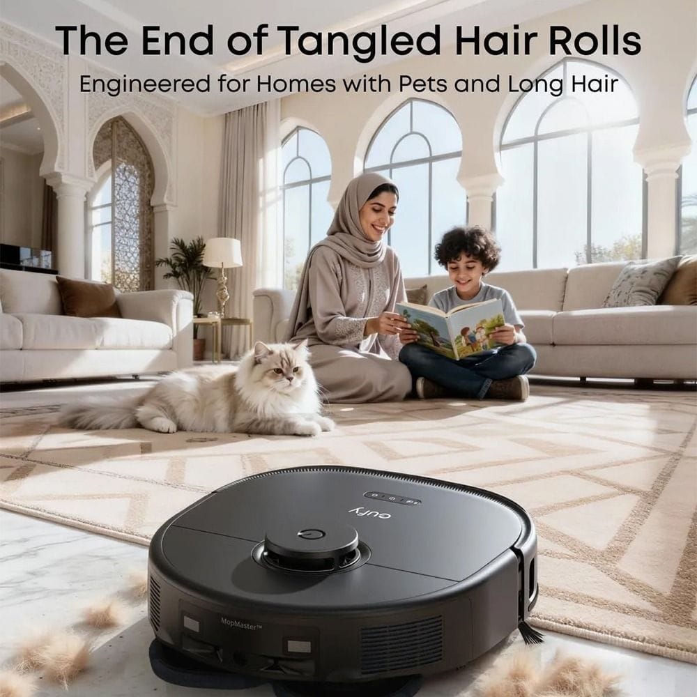 eufy X10 Pro Self-Emptying Robot Vacuum & Mop, Smart Navigation, Strong Suction, Automatic Cleaning System, App Control - Black