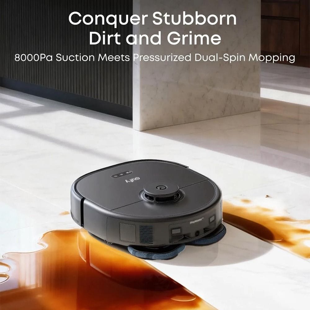 eufy X10 Pro Self-Emptying Robot Vacuum & Mop, Smart Navigation, Strong Suction, Automatic Cleaning System, App Control - Black