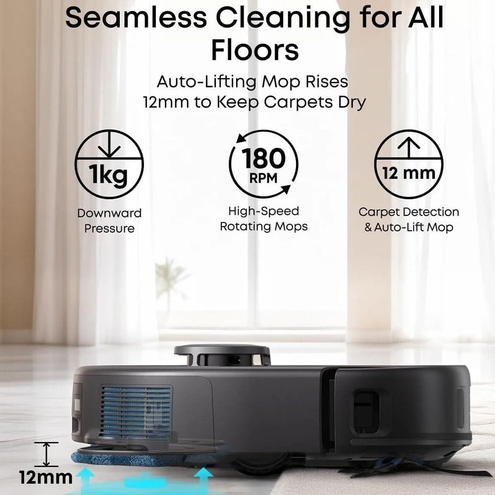 eufy X10 Pro Self-Emptying Robot Vacuum & Mop, Smart Navigation, Strong Suction, Automatic Cleaning System, App Control - Black