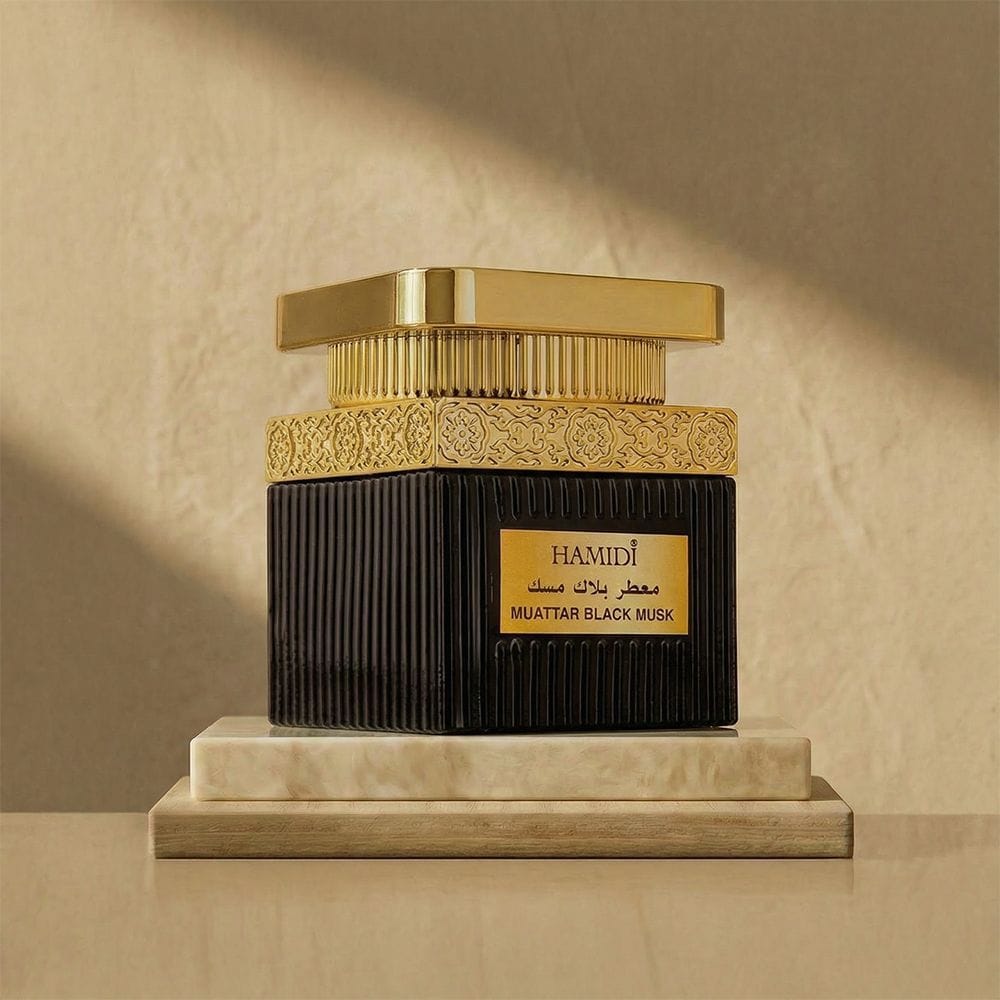 Hamidi Black Musk Muattar 100% Pure Oriental Bakhoor, Long-Lasting Smoke-Free Fragrance, Premium Incense for Home & Prayer - 50g