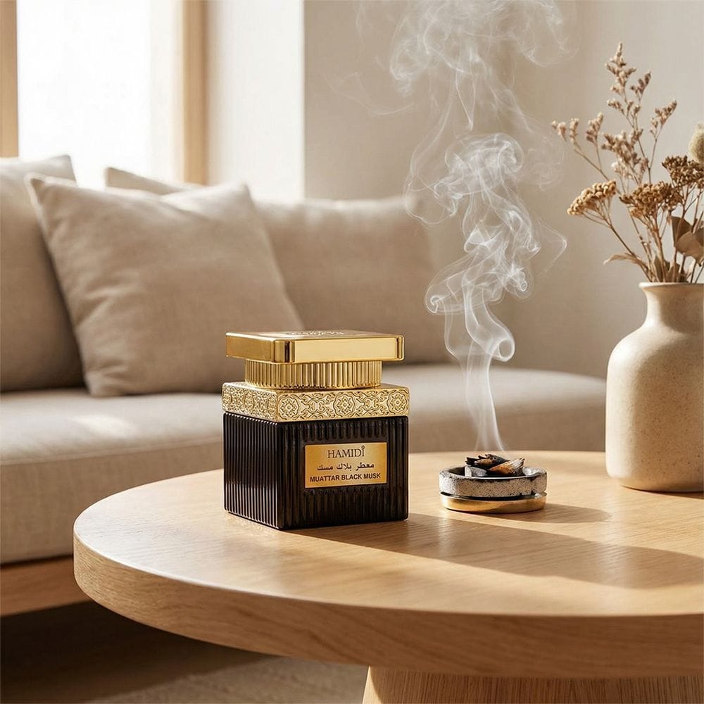 Hamidi Black Musk Muattar 100% Pure Oriental Bakhoor, Long-Lasting Smoke-Free Fragrance, Premium Incense for Home & Prayer - 50g