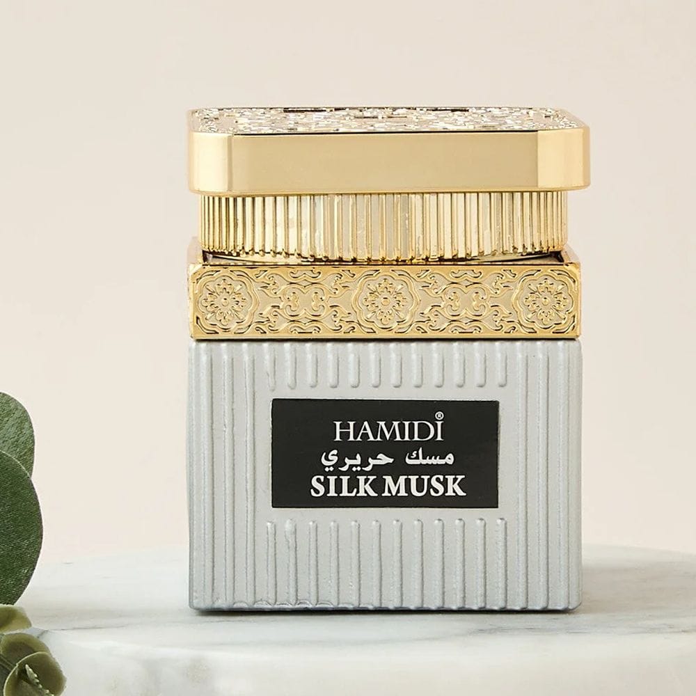 Hamidi Natural Muattar Silk Musk Bakhoor, Premium Oriental Incense, Long-Lasting Fragrance for Home, Prayer & Gifting - 50g