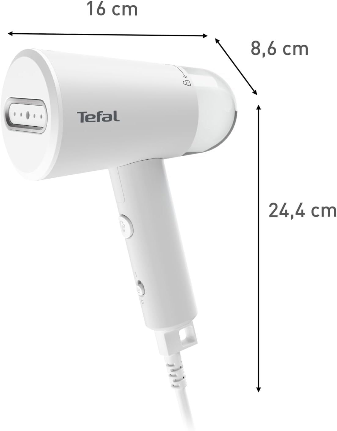 Tefal Foldable Handheld Garment Steamer, 20g/min Steam Output, Compact Travel Design, Fast Heat-Up - White - DT1020G0 