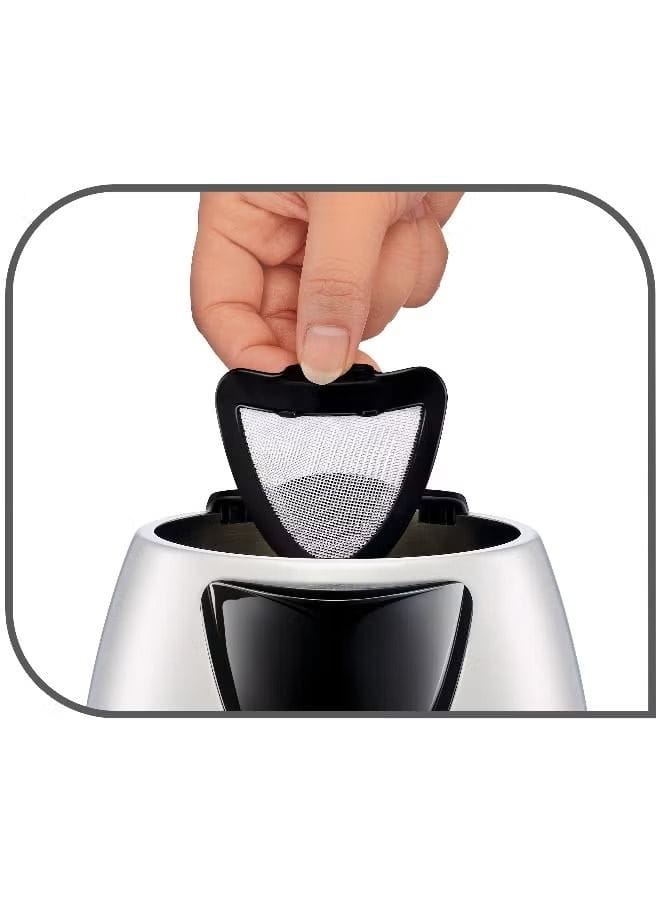 Tefal Stainless Steel Electric Kettle, 1.7L Capacity, 2400W Fast Boil, Cordless Design, Auto Shut-Off - Black - KI150D27