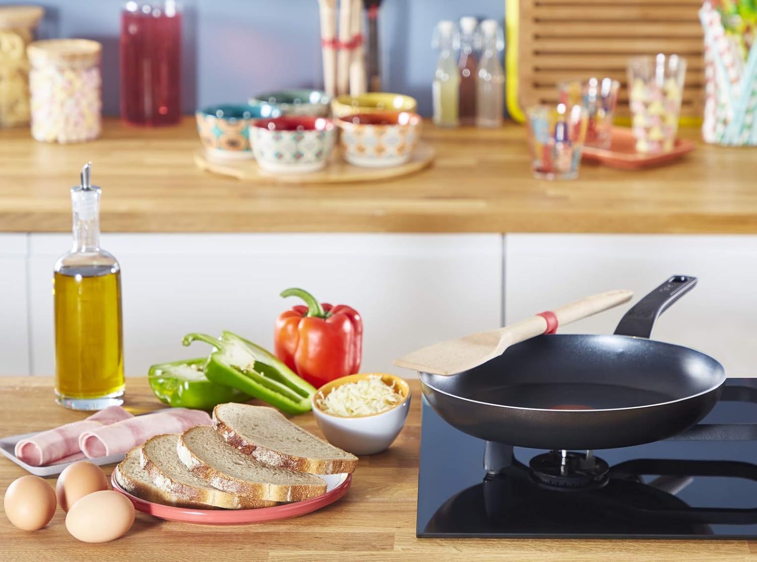 Tefal Easy Cook & Clean Frypan, 32cm Non-Stick Aluminium Cookware, Easy Clean Coating, Thermo-Signal Heat Indicator - B5540802