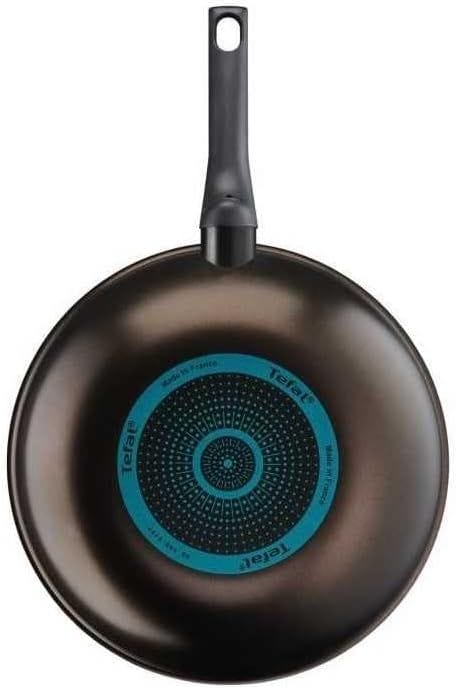 Tefal Easy Cook & Clean 28cm Wok Pan, Titanium Non-Stick Coating, Thermo-Signal Heat Indicator, Even Heat Distribution | Black - B5541902