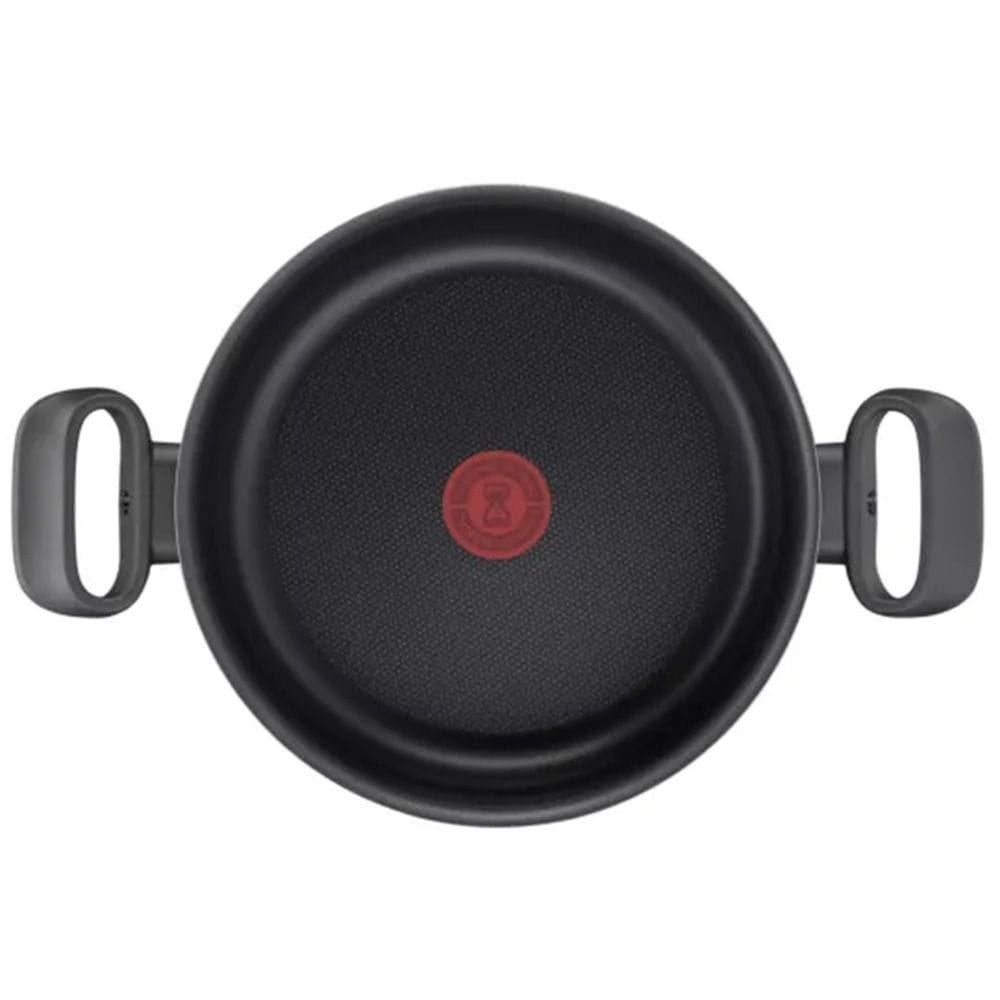Tefal Tempo Flame Dutch Oven, 20cm Non-Stick Aluminium Cookware, Glass Lid, Thermo-Signal Heat Indicator - C3044485