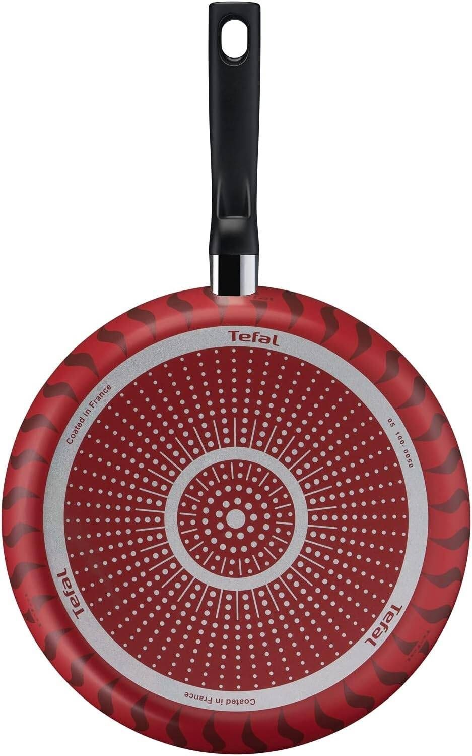 Tefal Tempo Flame Frypan, 28cm Non-Stick Aluminium Cookware, Thermo-Signal Heat Indicator, Gas & Electric Compatible - C3040683