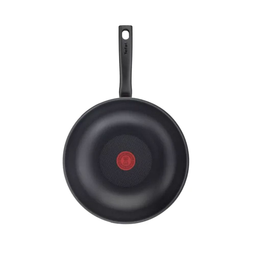Tefal G6 Tempo Flame 28cm Wok Pan, Titanium Non-Stick Coating, Thermo-Signal Technology, Deep 3.6L Capacity | Red - C3041983