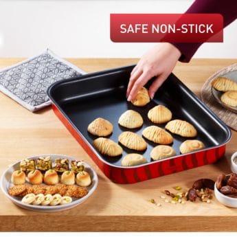 Tefal Tempo Flame Rectangular Oven Dish, 25 x 19cm Heat-Resistant Bakeware, Durable Glass Baking Dish, Oven Safe - J5714582