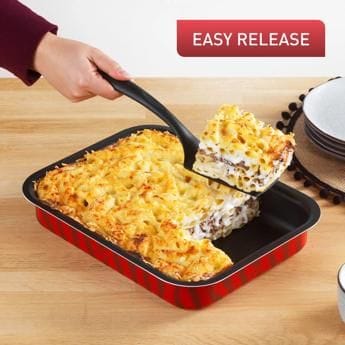 Tefal Tempo Flame Rectangular Oven Dish, 41 x 29cm Heat-Resistant Glass Bakeware, Durable Baking Dish, Oven Safe - J5714982