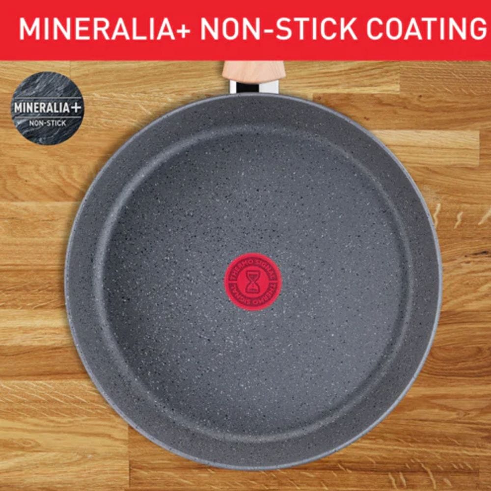 Tefal Natural Force Frypan, 22cm Non-Stick Mineral-Enriched Cookware, Thermo-Signal Heat Indicator, Induction Compatible - G2660302