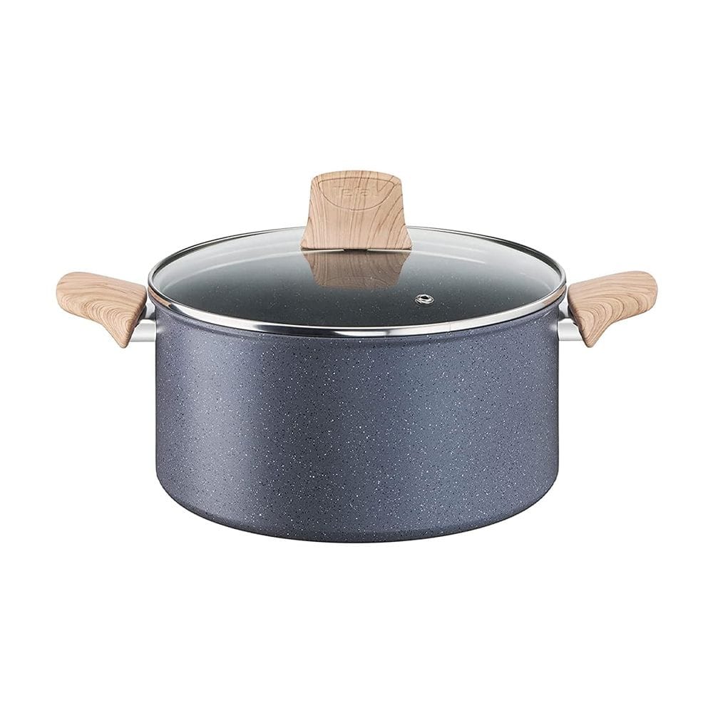 Tefal Natural Force Stewpot, 24cm with Lid, Non-Stick Mineral-Enriched Cookware, Thermo-Signal Heat Indicator, Induction Compatible - G2664683
