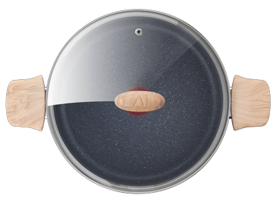 Tefal Natural Force Shallow Pot, 28cm with Lid, Non-Stick Mineral-Enriched Cookware, Induction Compatible - G2667283