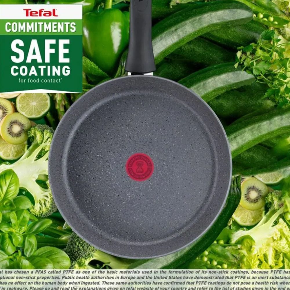 Tefal Natural Force Sauté Pan, 24cm with Lid, Non-Stick Mineral-Enriched Cookware, Thermo-Signal Heat Indicator - G2663232