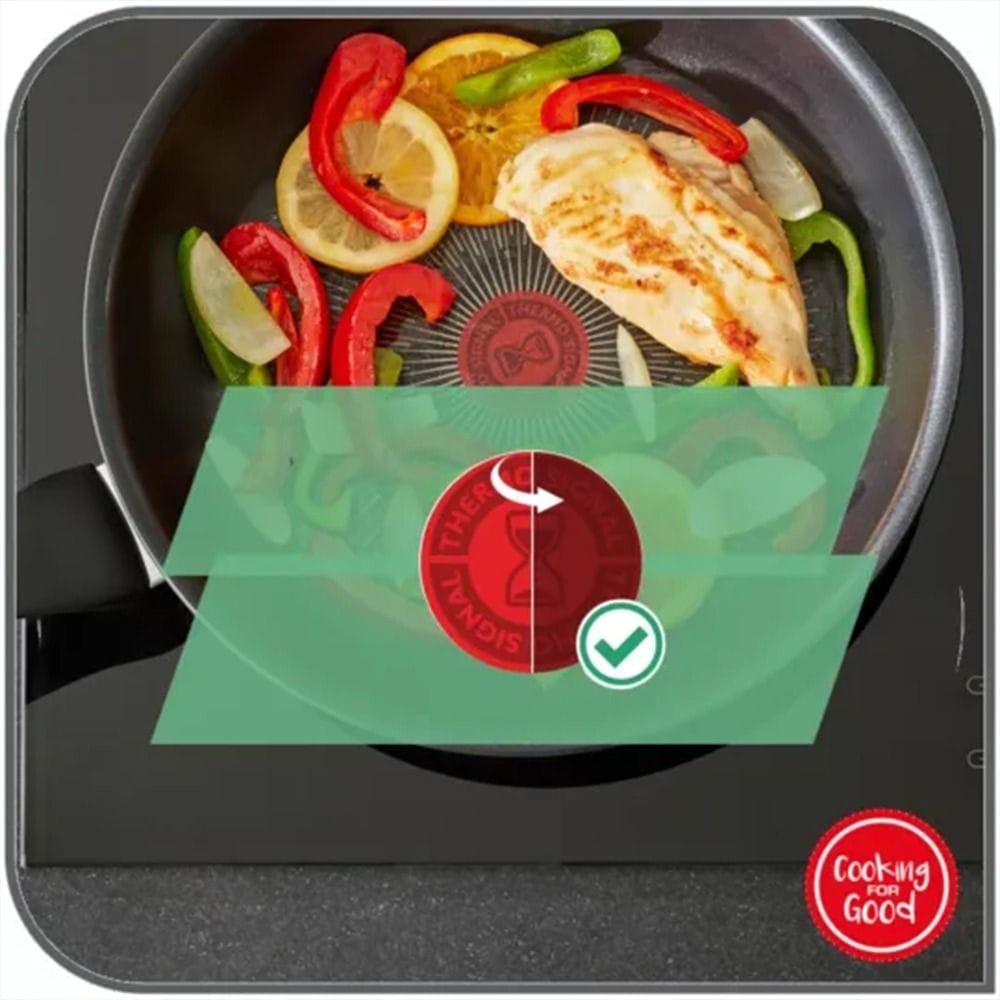 Tefal Resist Intense Frypan, 24cm Non-Stick Aluminium Cookware, Thermo-Signal Heat Indicator, Durable Construction - D5220483