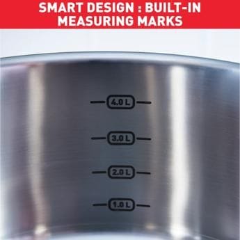 Tefal Intuition Stainless Steel Stewpot, 24cm with Lid, Induction Compatible Cookware, Durable Stainless Steel Construction - B8644674