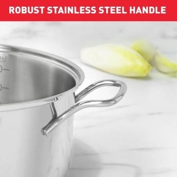 Tefal Intuition Stainless Steel Stewpot, 24cm with Lid, Induction Compatible Cookware, Durable Stainless Steel Construction - B8644674