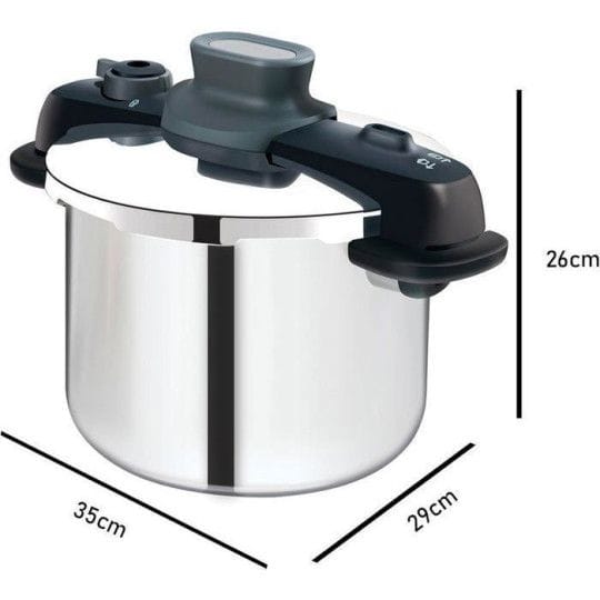 Tefal Secure 5 Pressure Cooker, 8L Stainless Steel Cooker, Induction Compatible, Secure Locking Lid, Fast Pressure Cooking - P3534446