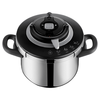 Tefal Clipso+ Chef Pressure Cooker, 6L Stainless Steel Cooker, One-Hand Opening System - P4550731