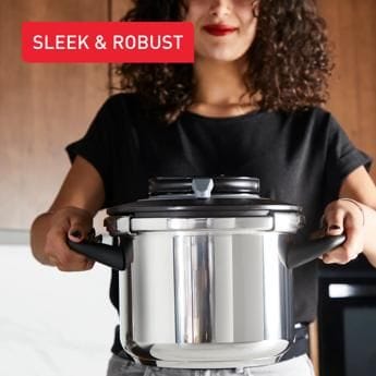 Tefal Clipso+ Chef Pressure Cooker, 6L Stainless Steel Cooker, One-Hand Opening System - P4550731