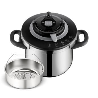 Tefal Clipso+ Chef Pressure Cooker, 8L Stainless Steel Cooker, One-Hand Opening System, Induction Compatible, Secure Locking Lid - P4551431