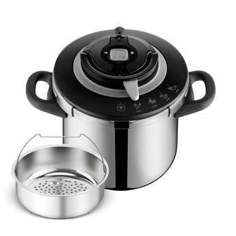 Tefal Clipso+ Chef Pressure Cooker, 10L Stainless Steel Cooker, One-Hand Opening System - P4551531